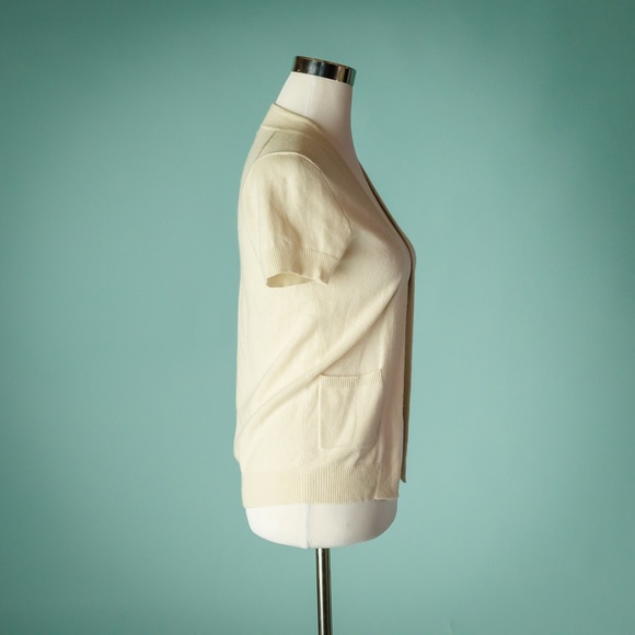 J Crew M Ivory Open Cashmere Sweater - Picture 2 of 4